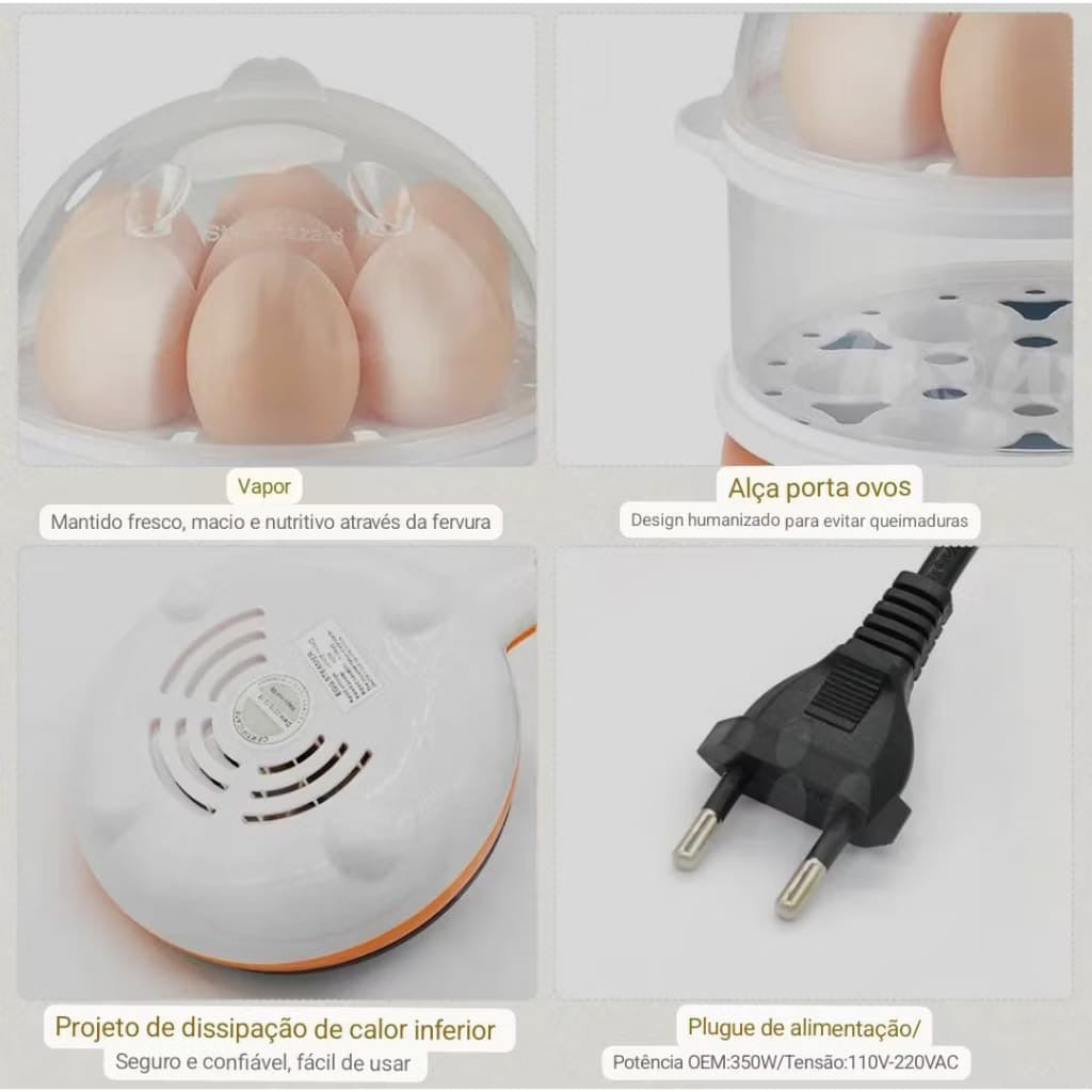 Fogão de ovo elétrico para 14 ovos omeletes mexidos a vapor - Melhor Opção