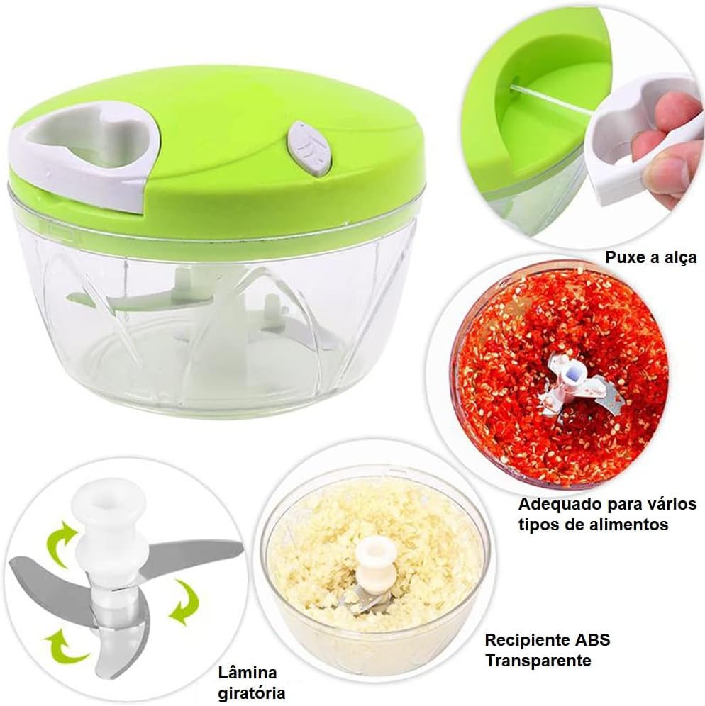 Mini Processador Manual de Alimentos 3 Lâminas - Melhor Opção