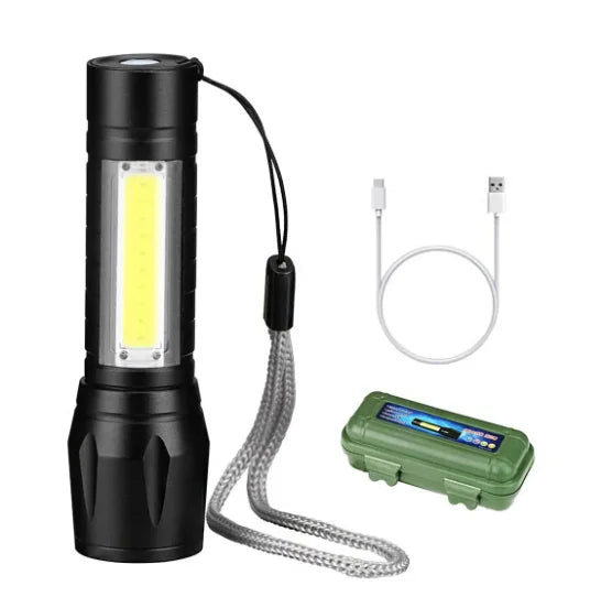 Mini Lanterna Tática Militar Recarregável USB - Super LED Zoom