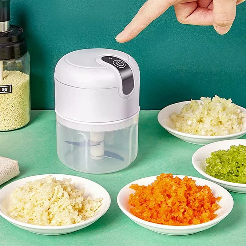 Mini Processador Elétrico de Alimentos Portátil com 3 Lâminas de Aço Inox USB 250ml Bivolt - Melhor Opção