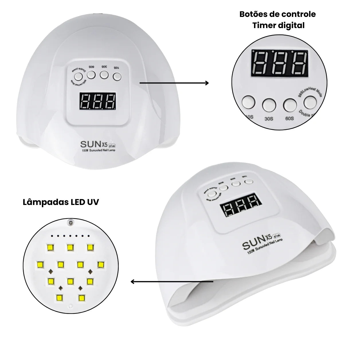 Cabine UV Sun Unhas de Gel - Bivolt