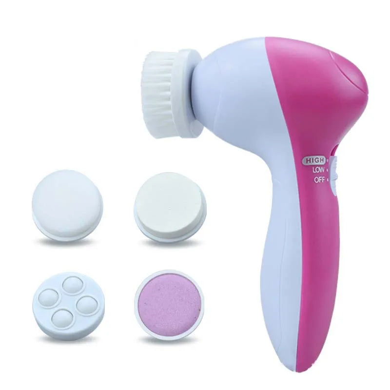 5 em 1 Escova e Massageador Facial Multifunção - Cuidado Suave para a Pele