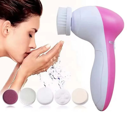 5 em 1 Escova e Massageador Facial Multifunção - Cuidado Suave para a Pele