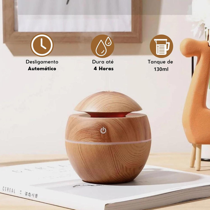 Mini Umidificador de Ar e Aromatizador de Ambientes Tipo Madeira - Melhor Opção